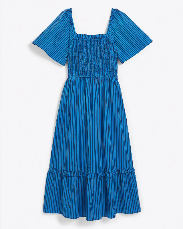 Deana Smocked Dress in Canopy Stripe