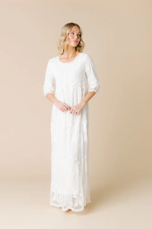 Dressy White Lace Maxi