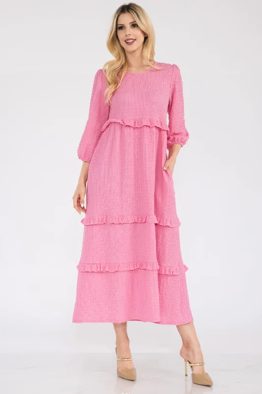 Full Size Tiered-Ruffle Midi Dress