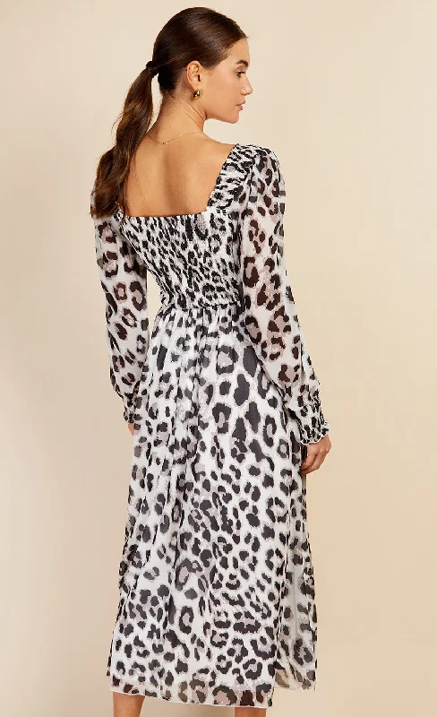 Leopard Print Sweetheart Neckline Midaxi Dress by Vogue Williams