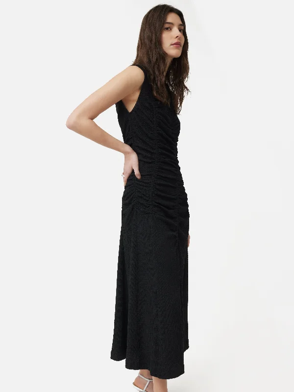 Ruched Jersey Dress | Black