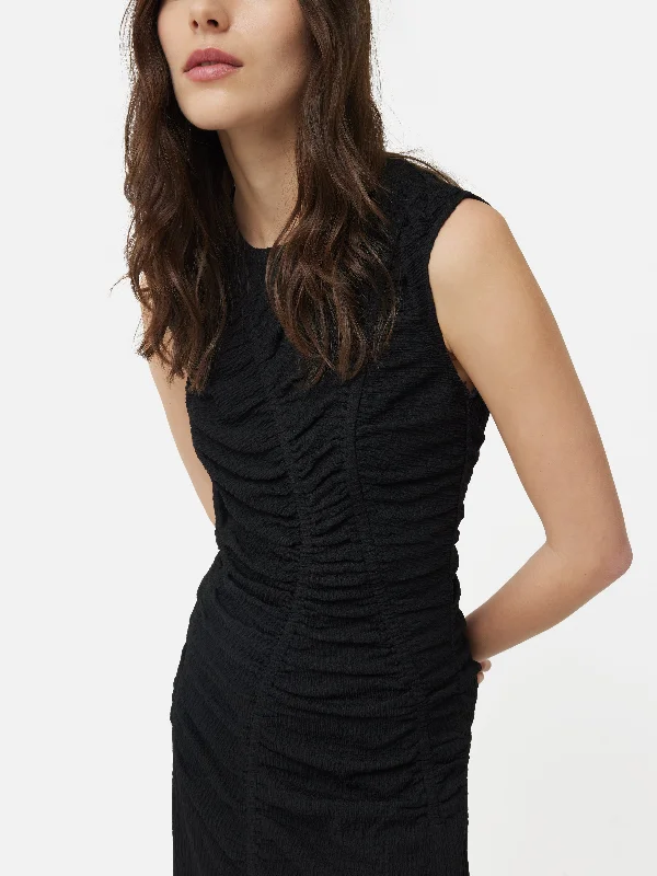 Ruched Jersey Dress | Black