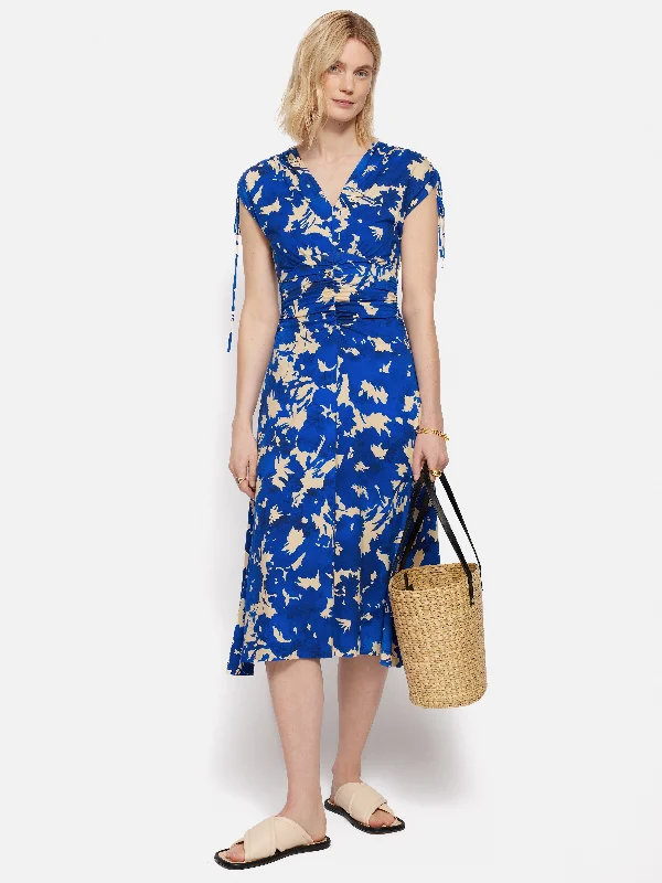 Silhouette Peony Jersey Dress | Blue