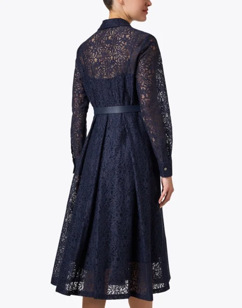 Agadir Navy Lace Shirt Dress