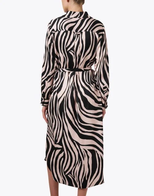 Alex Blush Pink and Black Printed Dress