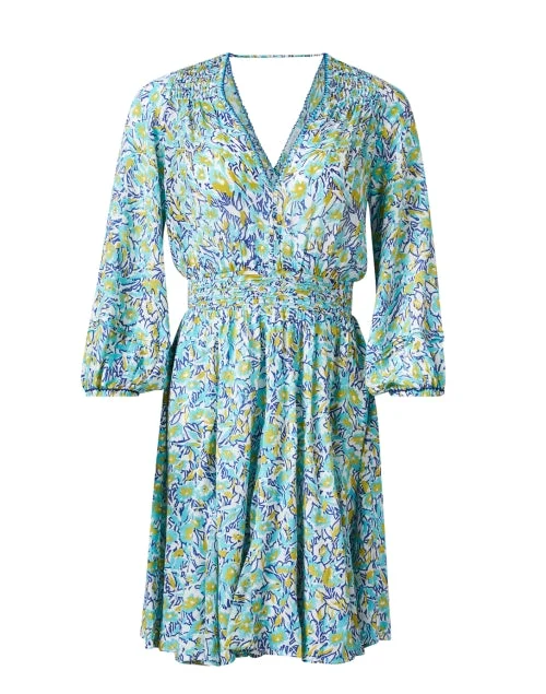 Anabelle Turquoise Floral Print Dress