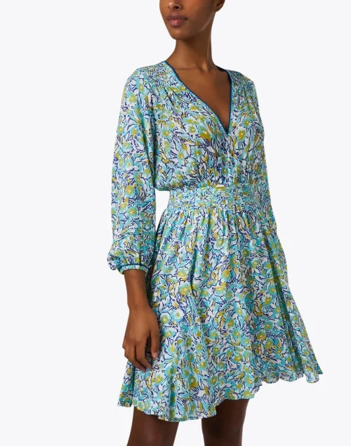 Anabelle Turquoise Floral Print Dress