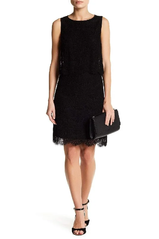 New Yorker's Apparel  - 10629662 Sleeveless Popover Scalloped Lace Crepe Dress