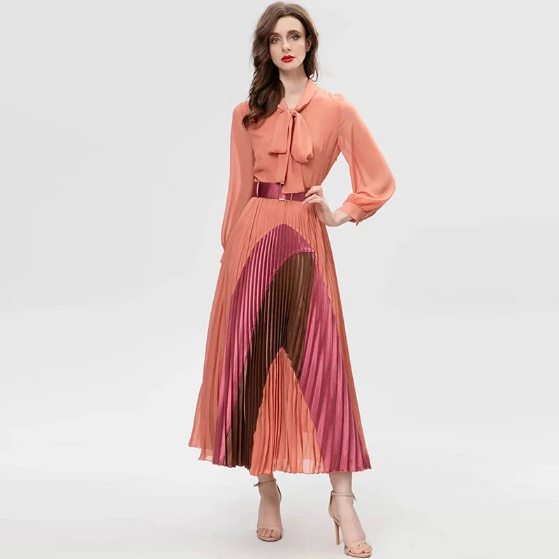 Averi High Waist Shirt Pleated Dress