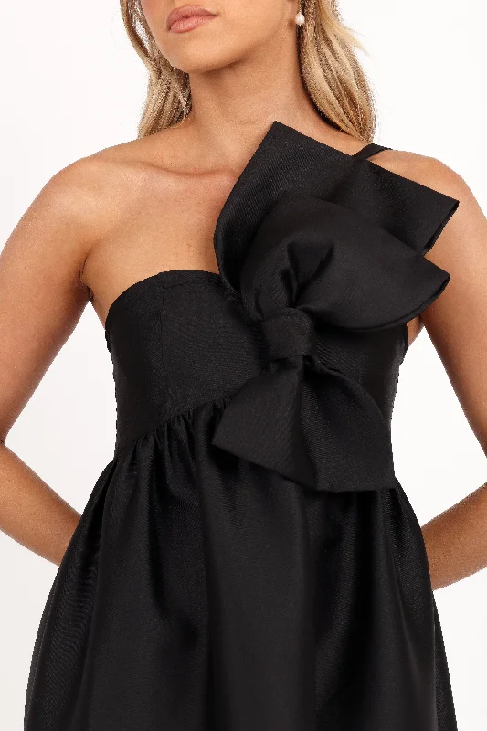 Betina Bow Front Maxi Dress - Black