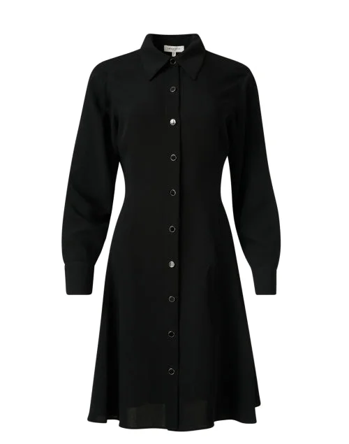 Black Fit and Flare Shirt Dress