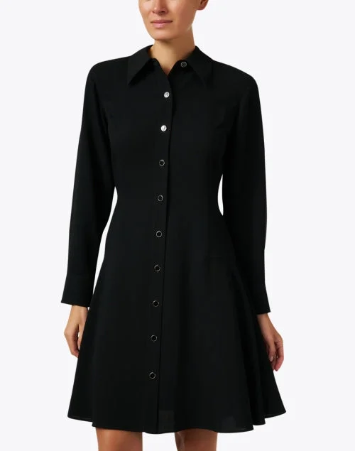 Black Fit and Flare Shirt Dress