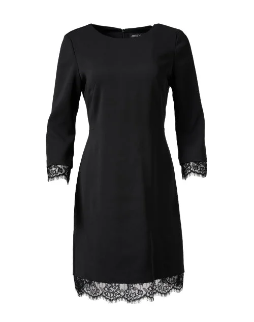 Black Lace Hem Dress