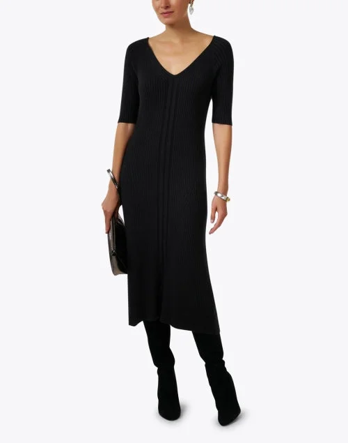 Black Rib Knit Dress