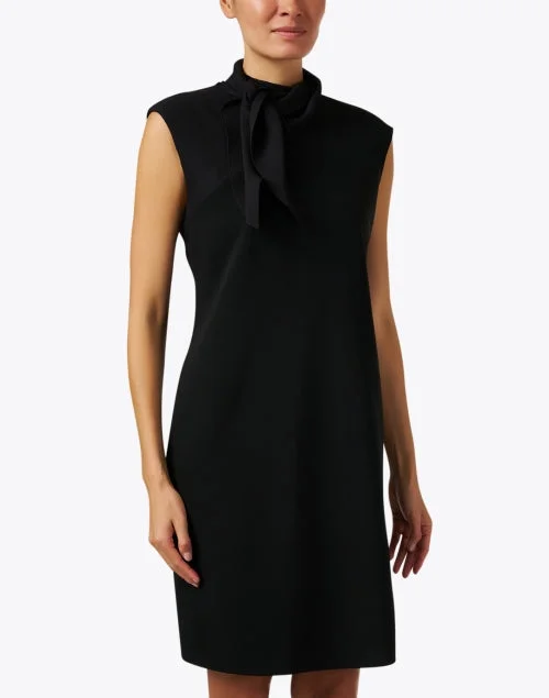 Black Tie Neck Sheath Dress