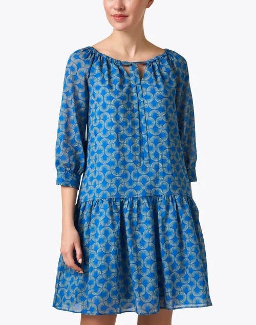 Blue Geometric Print Dress