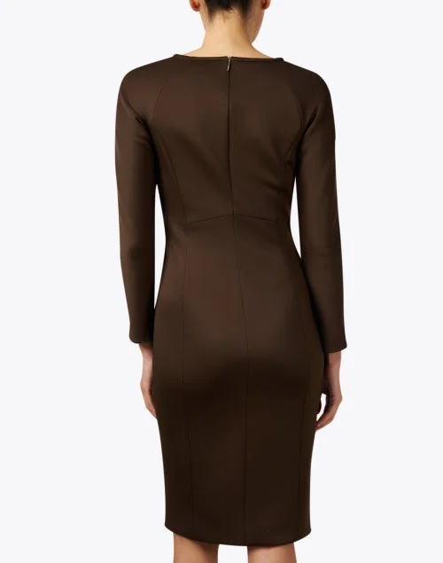 Brown Keyhole Sheath Dress