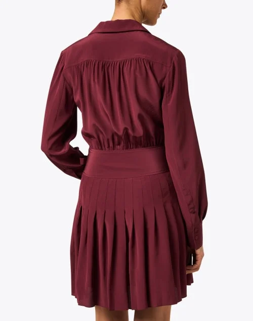 Burgundy Silk Wrap Dress