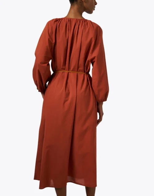 Caldes Rust Cotton Dress