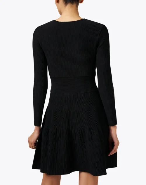 Cierra Black Knit Fit and Flare Dress