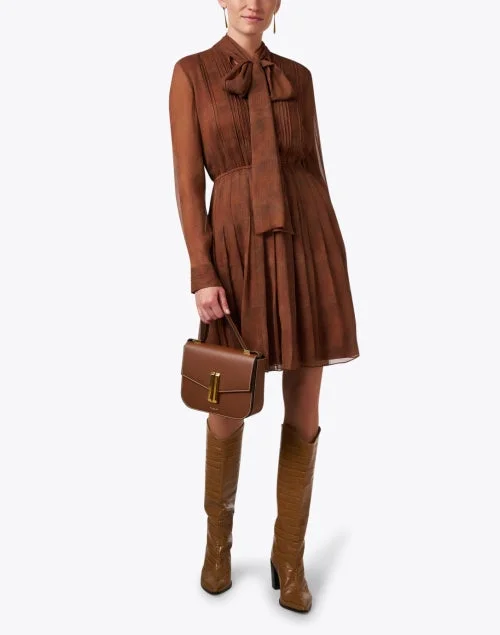 Copper Brown Silk Dress