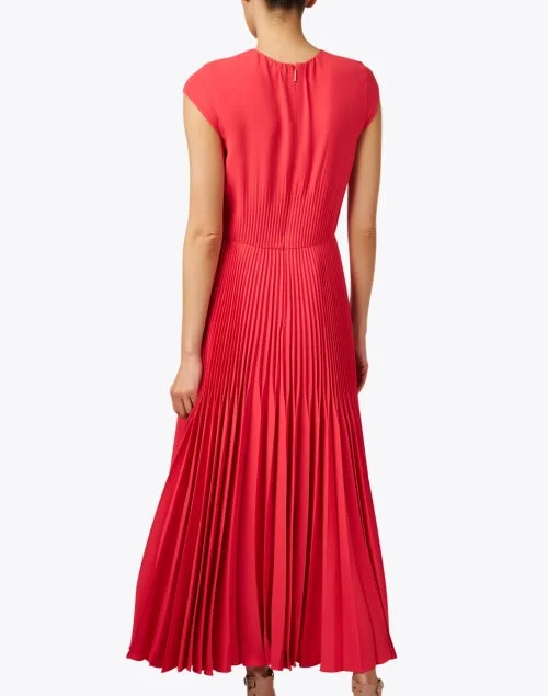 Coral Pleated Dress