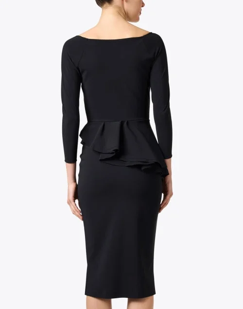 Deirdre Black Ruffled Peplum Dress