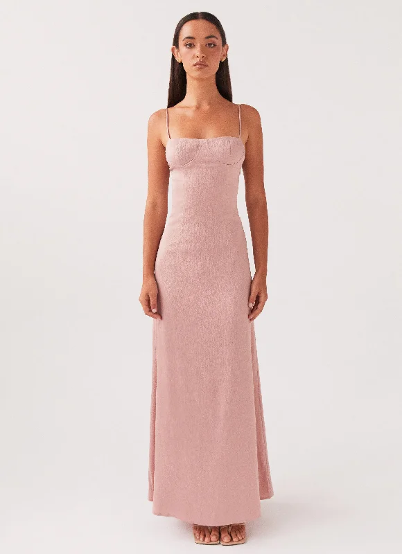 Ella Bustier Maxi Dress - Mauve