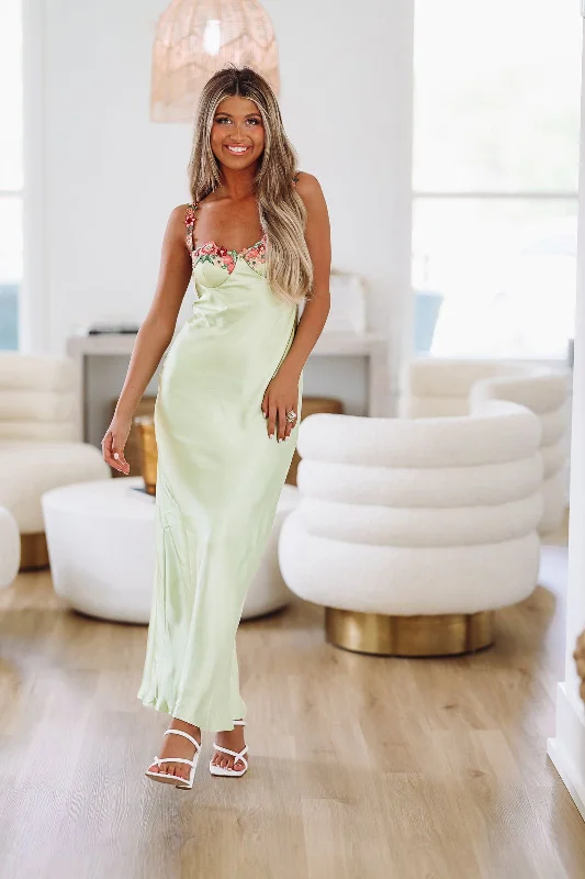 Floral Bouquet Maxi Dress - Green