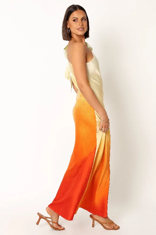 Glow One Shoulder Midi Dress - Sunset