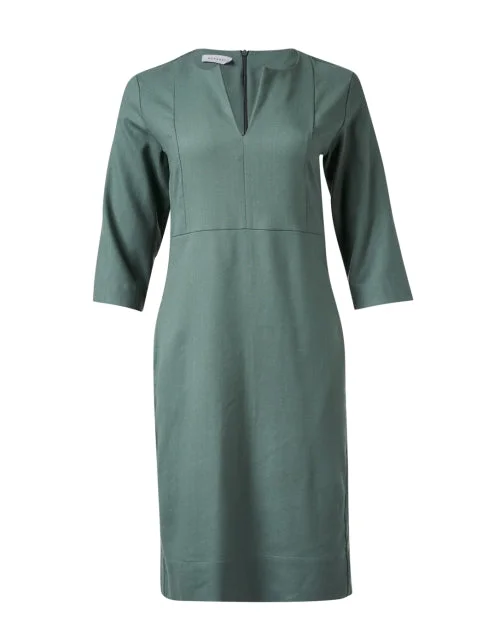 Green Wool Shift Dress