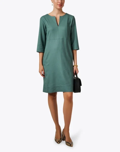 Green Wool Shift Dress