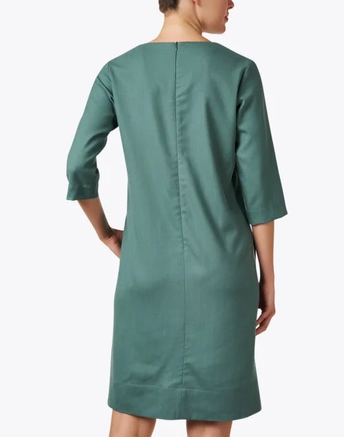 Green Wool Shift Dress