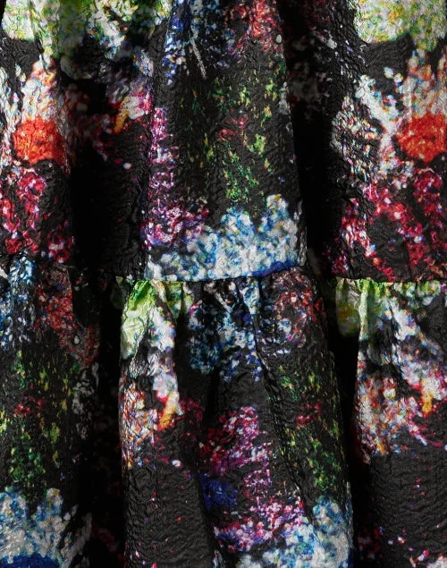 Jasmine Black Multi Print Organza Dress