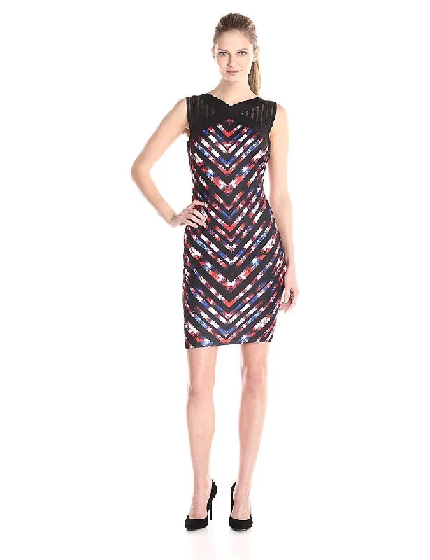 Jax - 1ZBJ93M Multi-Colored V Printed Dress - 1 pc Blue Multi In Size 6 Available