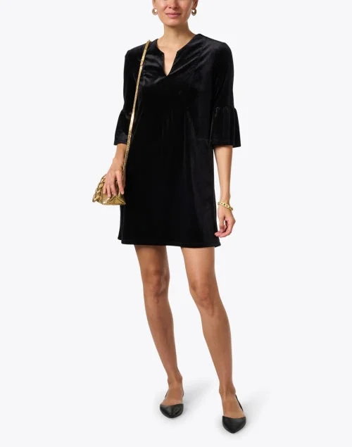 Kerry Black Stretch Velvet Dress