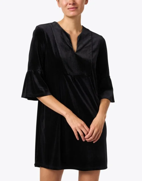 Kerry Black Stretch Velvet Dress