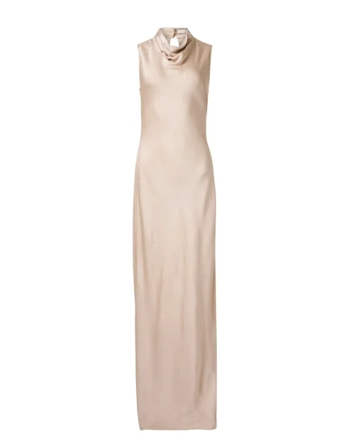 Kura Beige Satin Dress