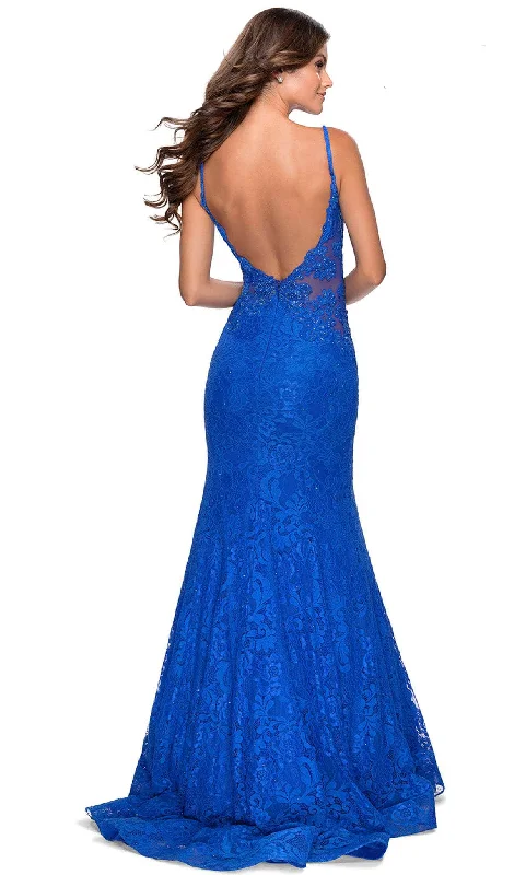 La Femme - 28355 Plunging V-Neck Trumpet Gown