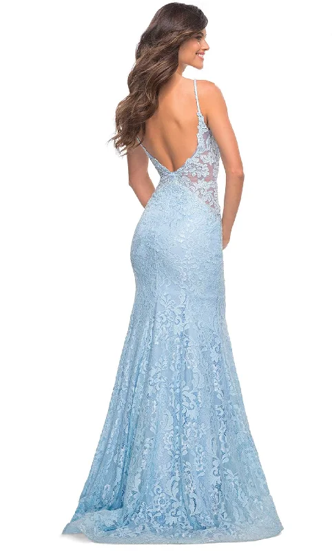 La Femme - 28355 Plunging V-Neck Trumpet Gown