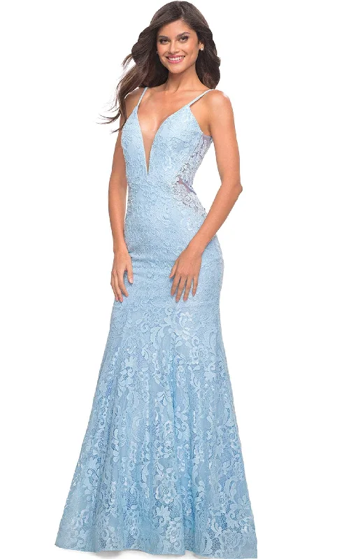 La Femme - 28355 Plunging V-Neck Trumpet Gown