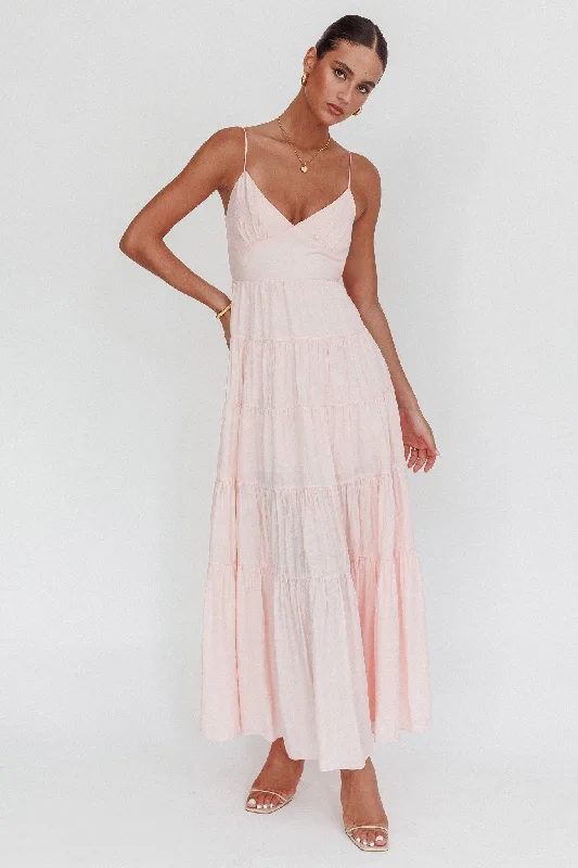 Main Attraction Cami Strap Maxi Dress Blush