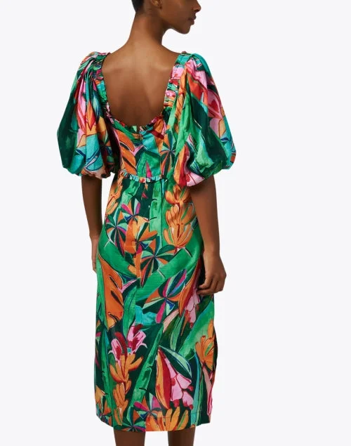 Multi Foliage Print Dress