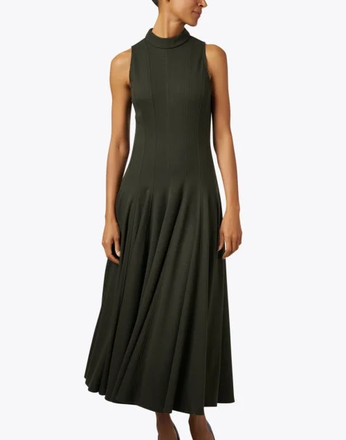 Olive Green Ponte Midi Dress