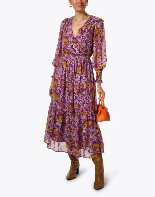 Pearl Violet Floral Cotton Dress