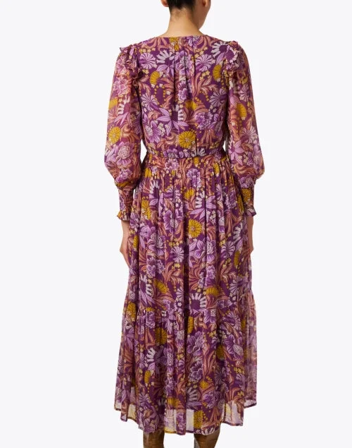 Pearl Violet Floral Cotton Dress