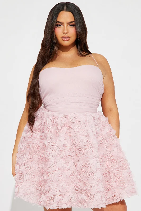 Rose Chiffon Mini Dress - Rose