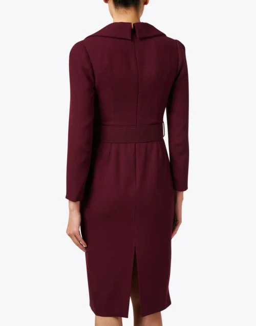 Roxanne Burgundy Wool Crepe Dress