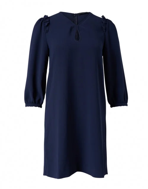 Ruffa Navy Keyhole Dress