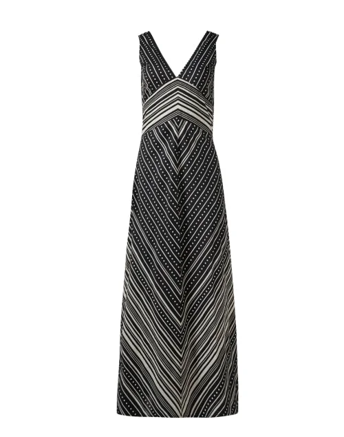 Serenity Black Herringbone Print Dress